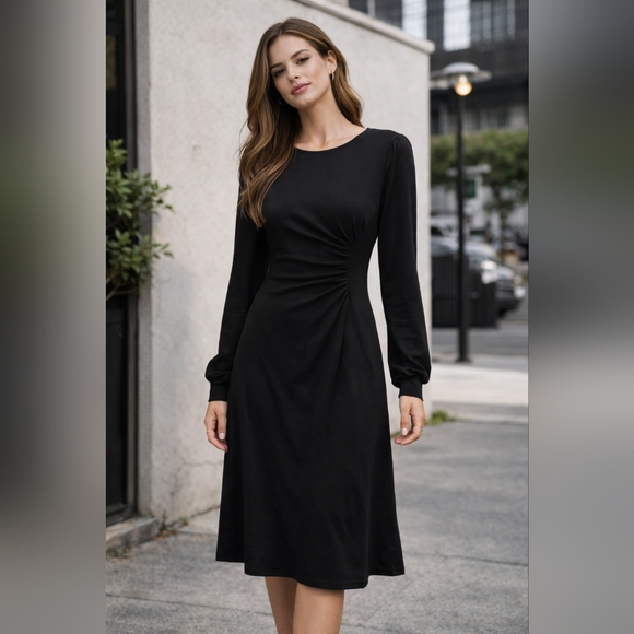 None Dresses & Skirts - Chic Black Long Sleeve Dress